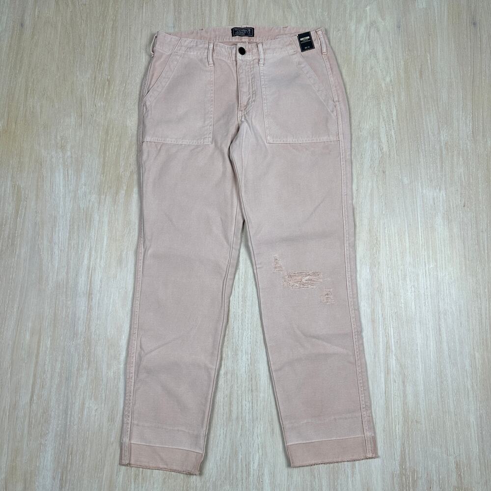NWT Abercrombie & Fitch Ames Low Rise Slim Boyfriend Y2K Distressed Jeans 26